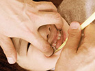 13.上顎右側　乳歯の奥歯の外側の面
